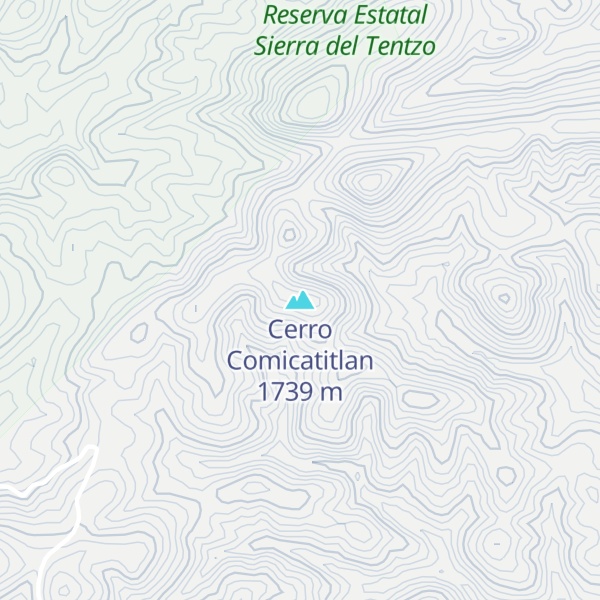 Map of Cerro Comicatitlan