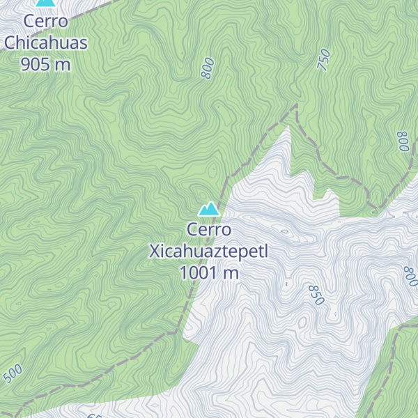 Map of Cerro Xicahuaztepetl