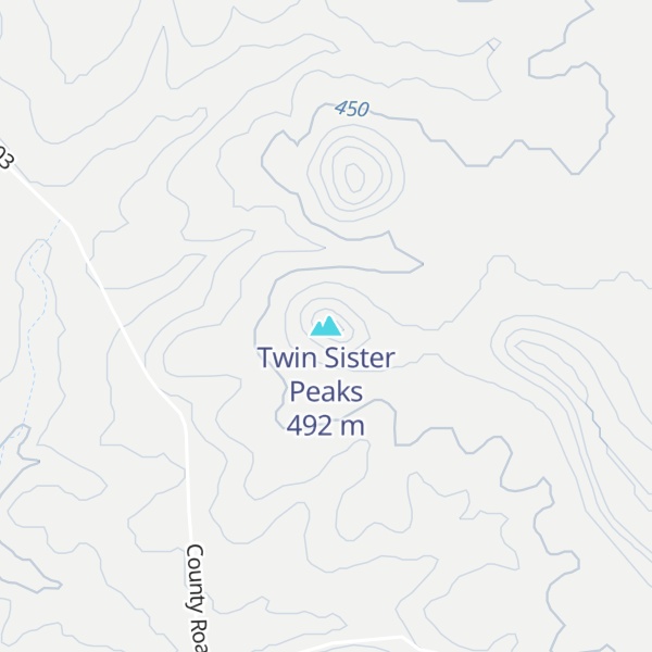 Map of Twin Sister Peaks