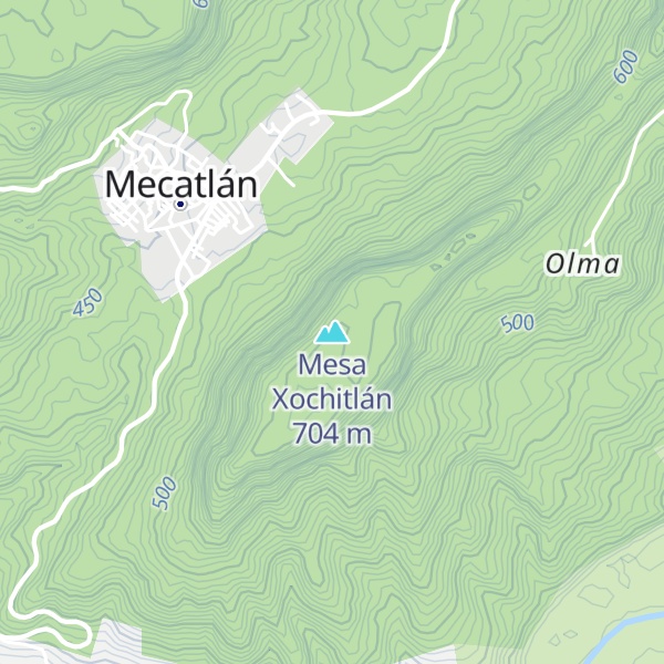 Map of Mesa Xochitlán