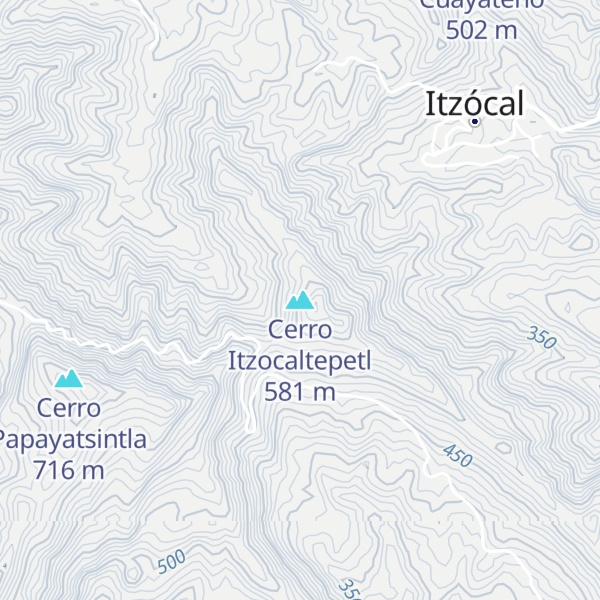 Map of Cerro Itzocaltepetl