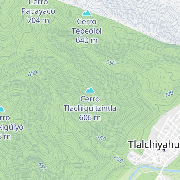 Map of Cerro Tlachiquitzintla