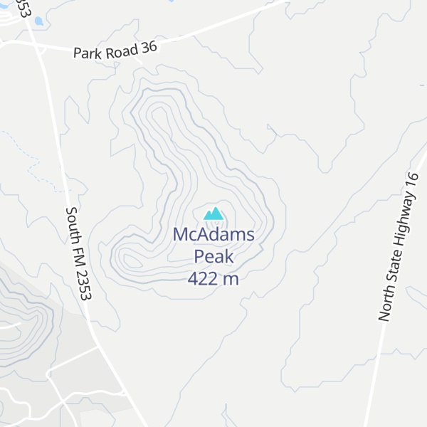 Map of McAdams Peak