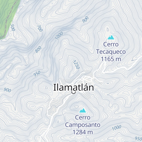 Map of Cerro Xopango