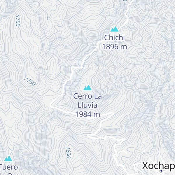 Map of Cerro La Lluvia