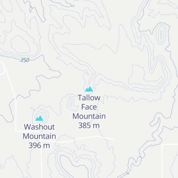 Map of Tallow Face Mountain