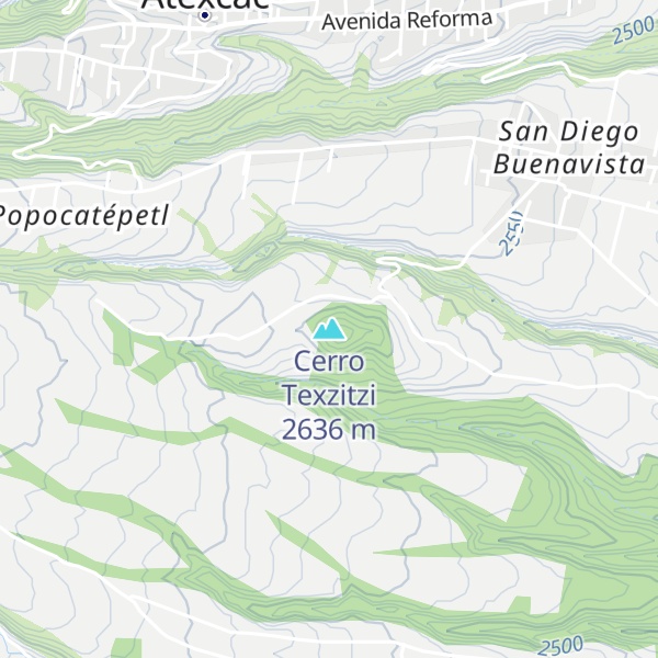 Map of Cerro Texzitzi