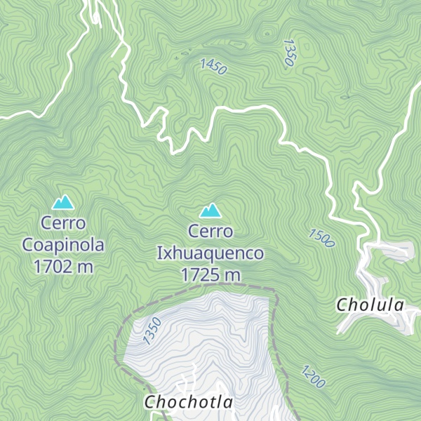 Map of Cerro Ixhuaquenco