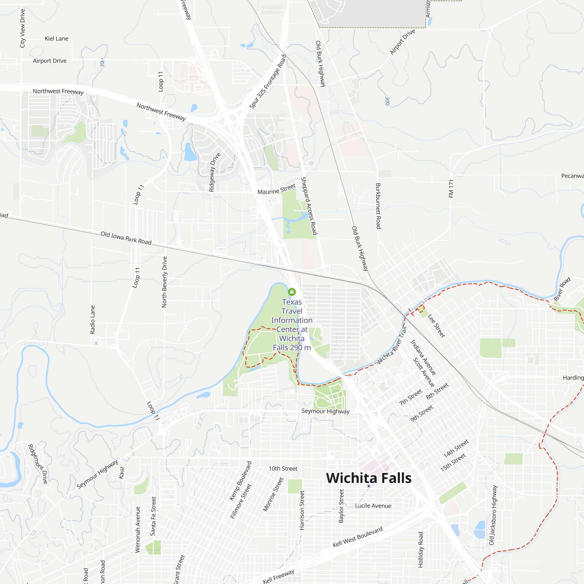 Texas Travel Information Center at Wichita Falls map