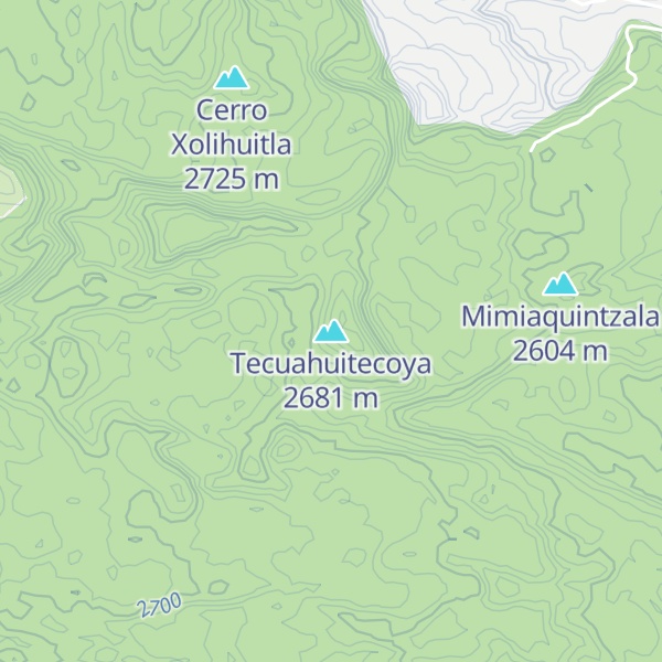 Map of Tecuahuitecoya