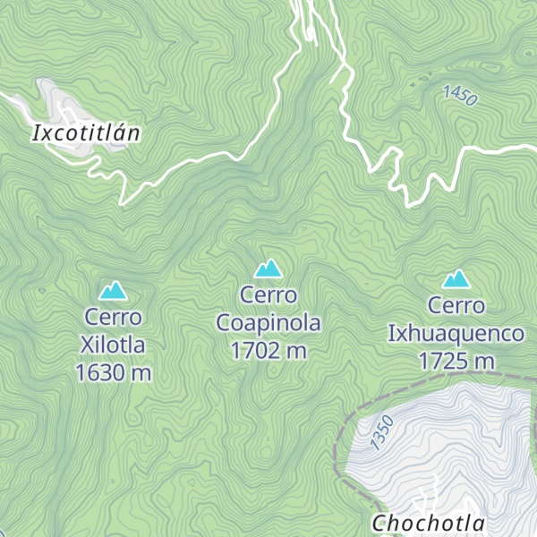 Map of Cerro Coapinola