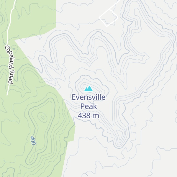 Map of Evensville Peak