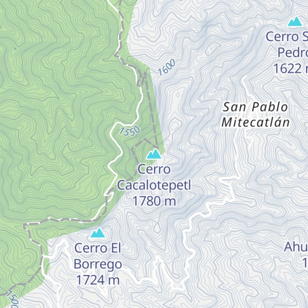 Map of Cerro Cacalotepetl