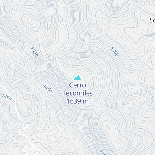 Map of Cerro Tecomiles