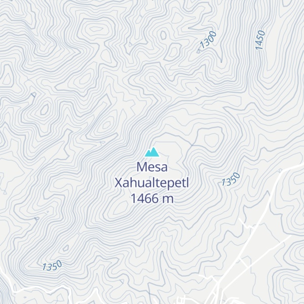 Map of Mesa Xahualtepetl