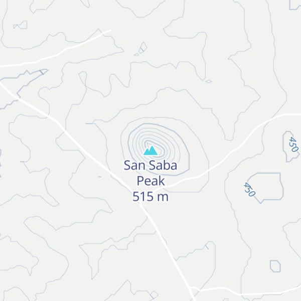 Map of San Saba Peak