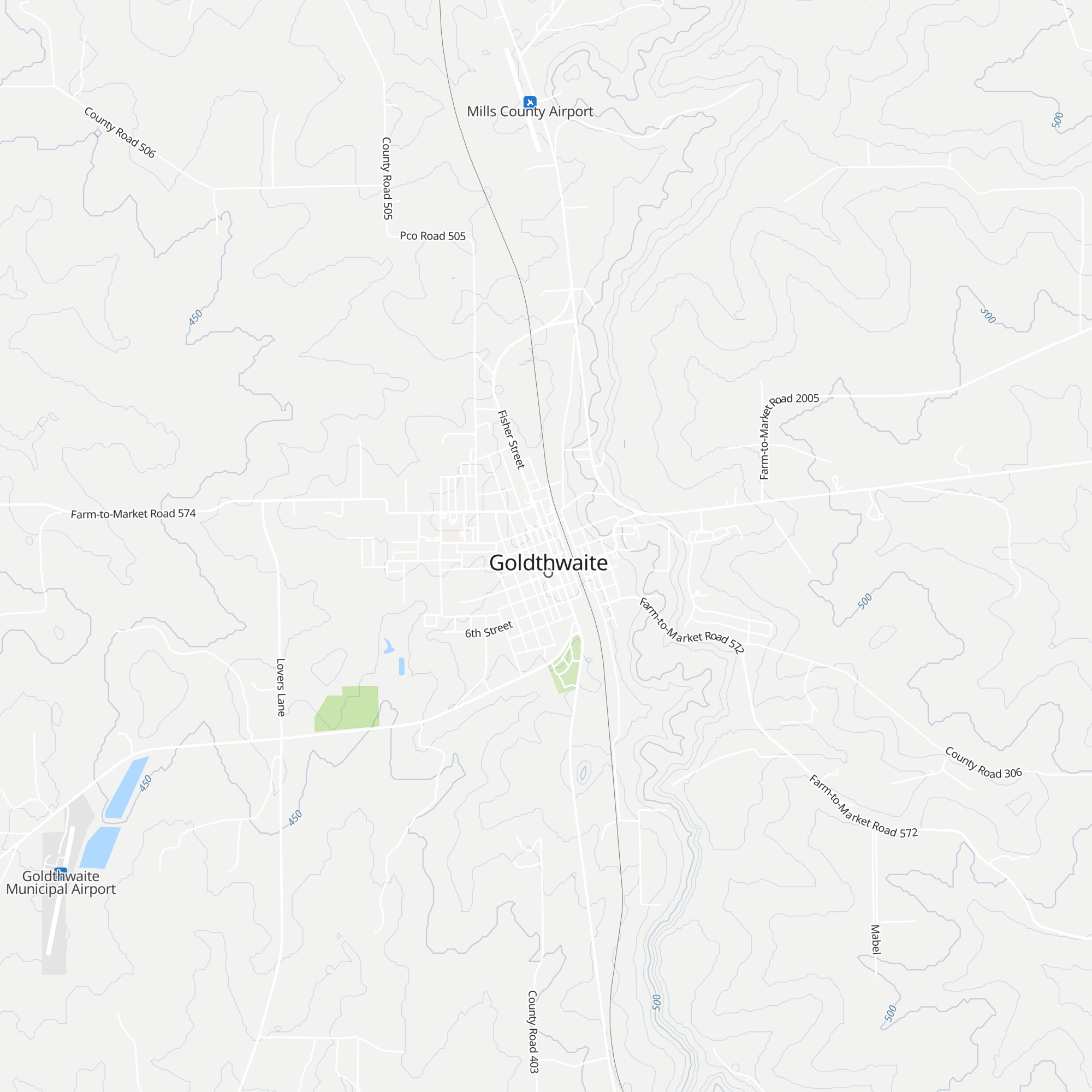 Goldthwaite Welcome Center map
