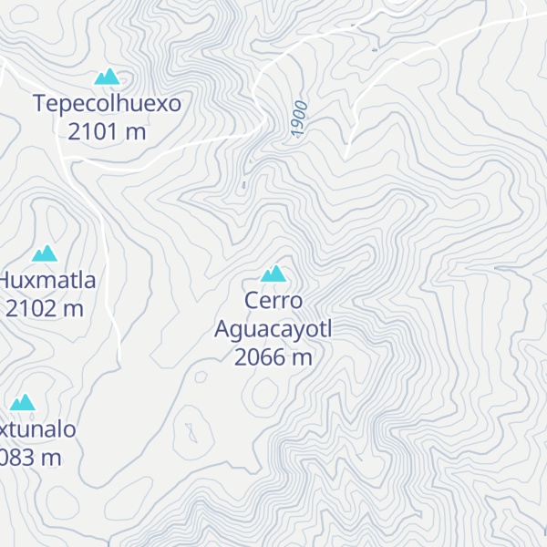 Map of Cerro Aguacayotl