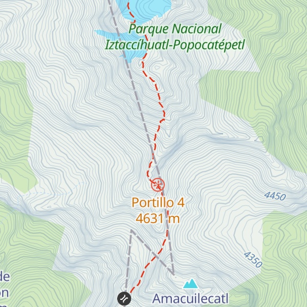 Map of Refugio de los 100