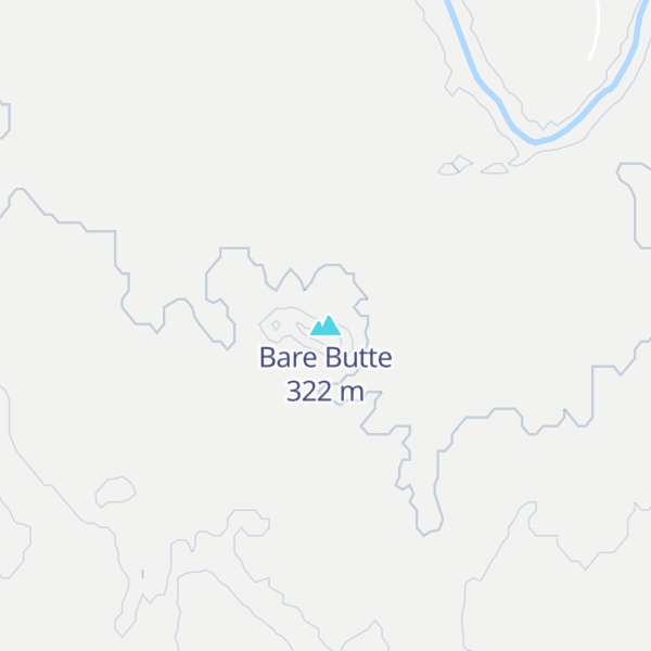 Map of Bare Butte