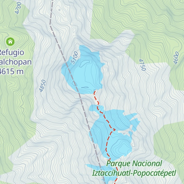 Map of Iztaccíhuatl