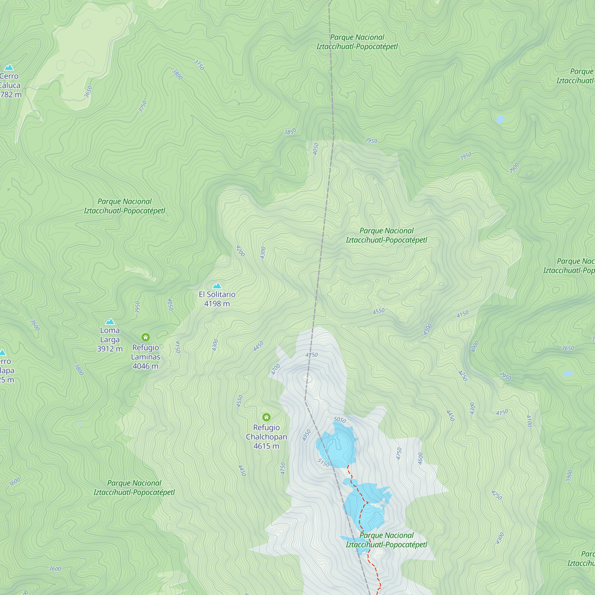 Refugio del Téyotl map