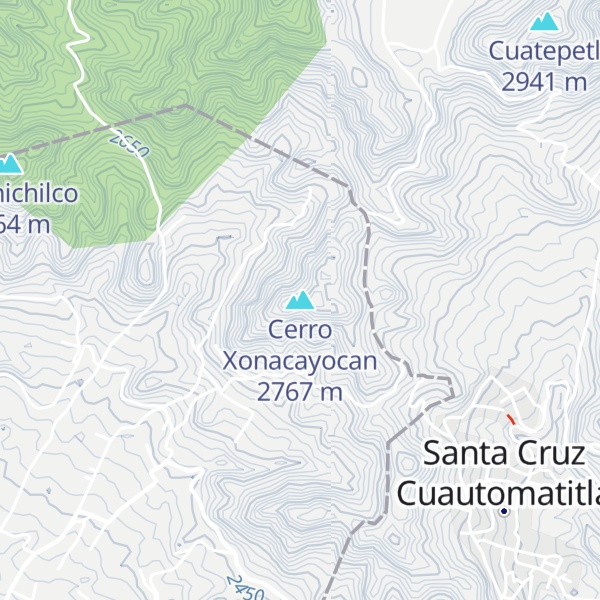 Map of Cerro Xonacayocan