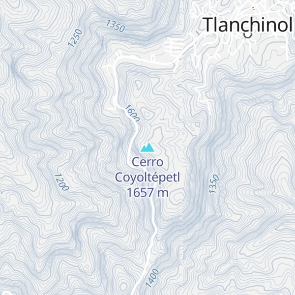 Map of Cerro Coyoltépetl