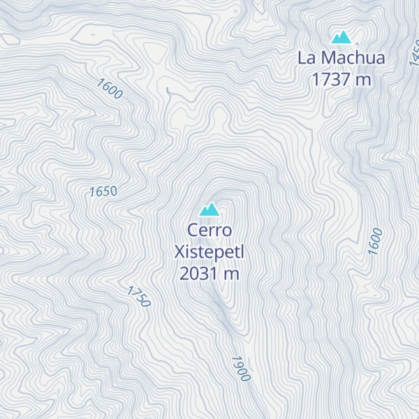 Map of Cerro Xistepetl