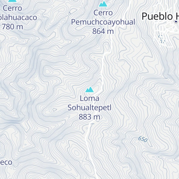 Map of Loma Sohualtepetl
