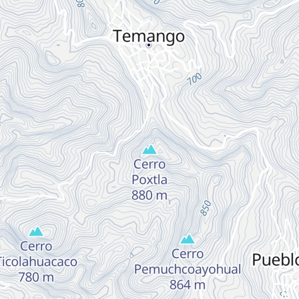Map of Cerro Poxtla