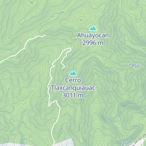 Map of Cerro Tlaxcanquiauac