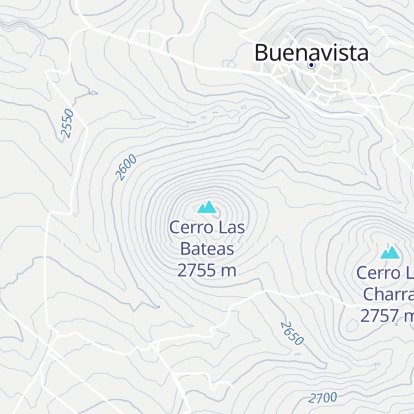 Map of Cerro Las Bateas