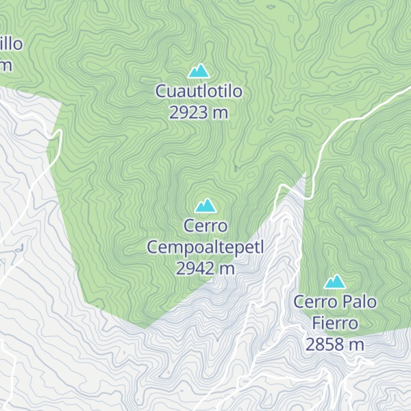 Map of Cerro Cempoaltepetl