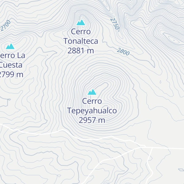 Map of Cerro Tepeyahualco