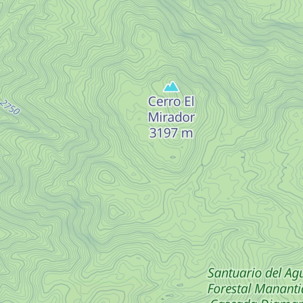 Map of Cerro Teocamac