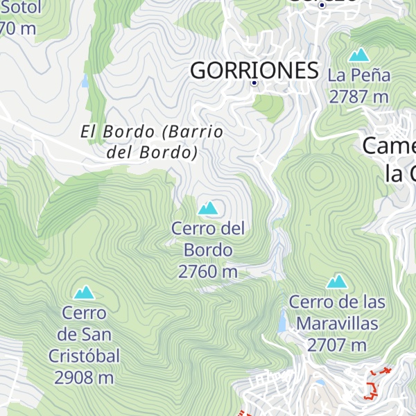 Map of Cerro del Bordo