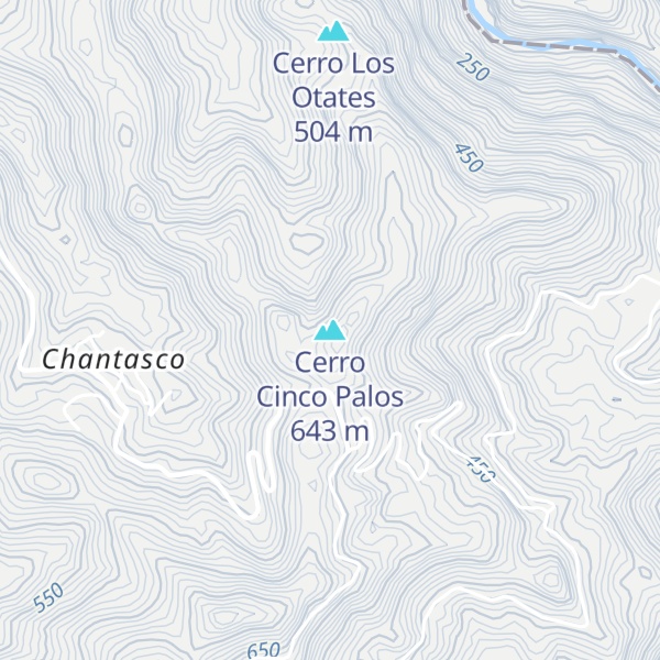 Map of Cerro Cinco Palos