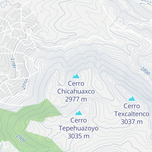 Map of Cerro Chicahuaxco