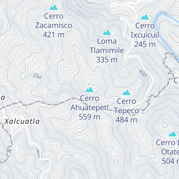 Map of Cerro Ahuatepetl