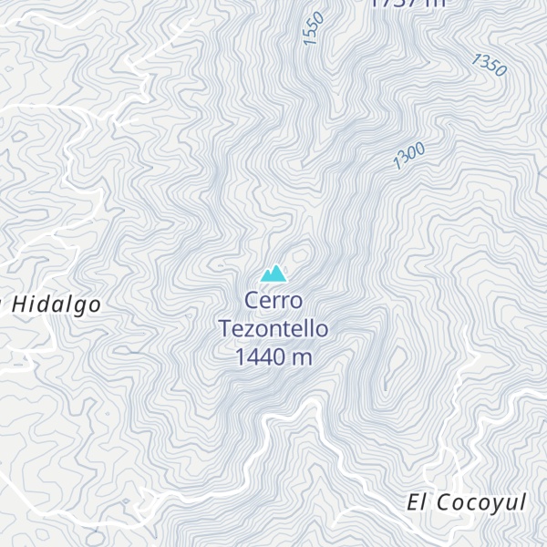 Map of Cerro Tezontello