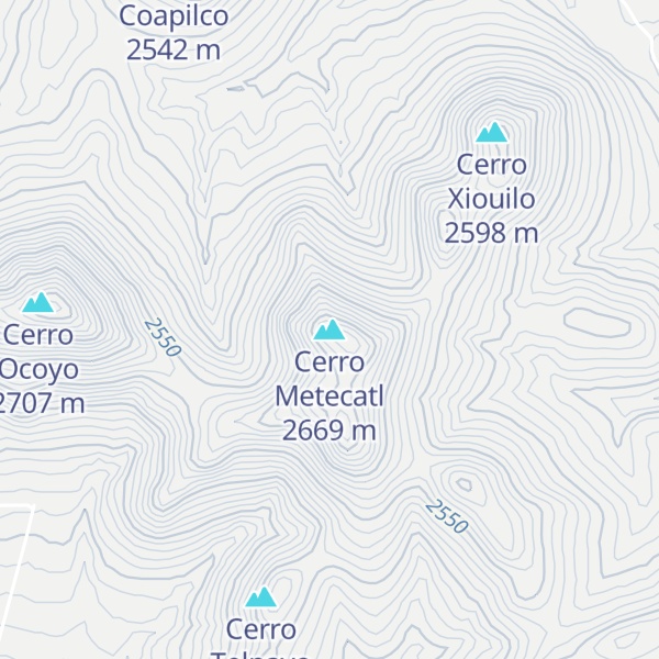 Map of Cerro Metecatl