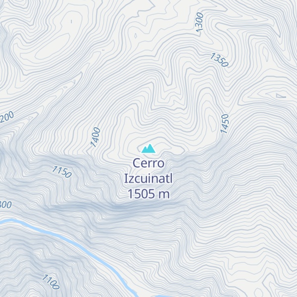Map of Cerro Izcuinatl