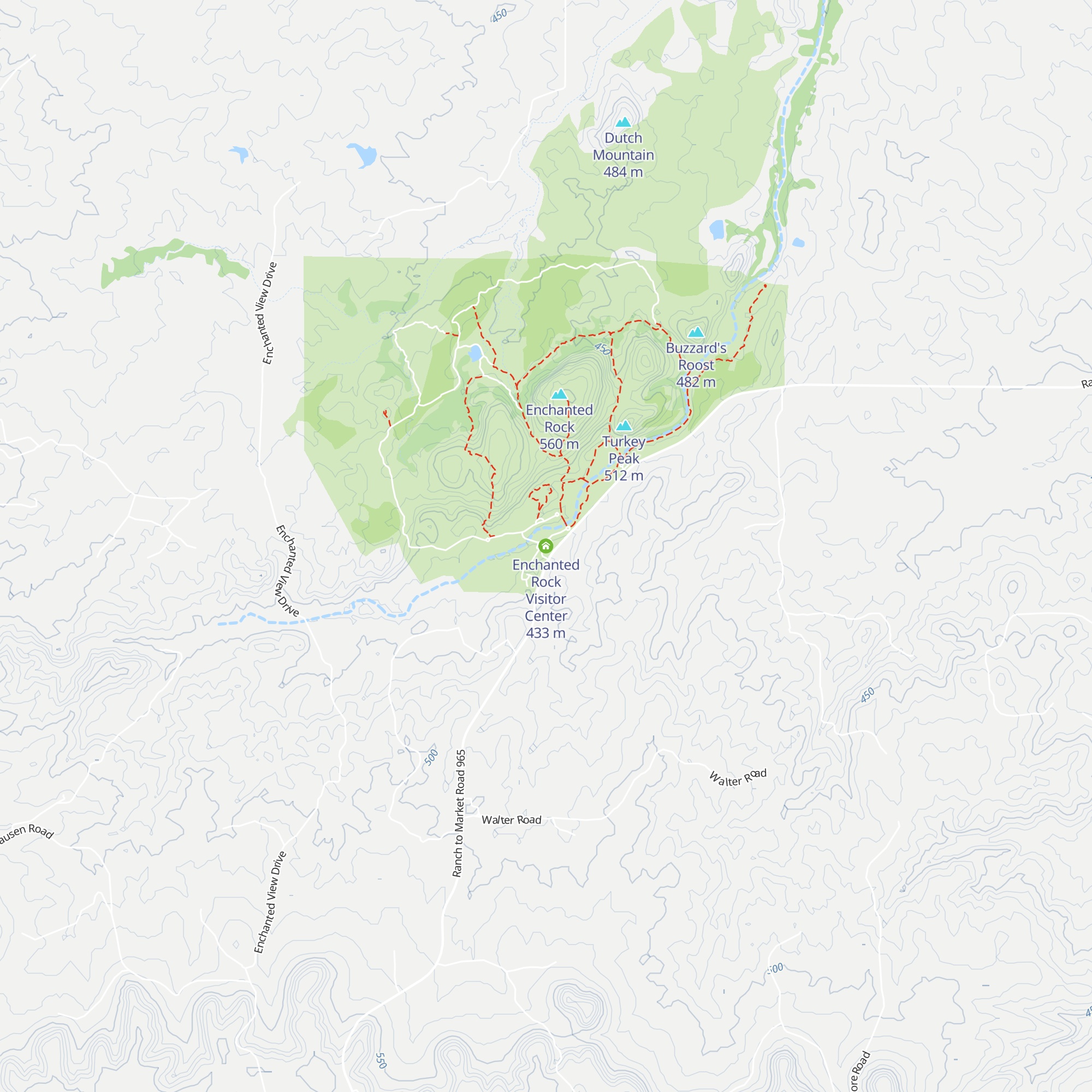 Enchanted Rock Visitor Center map