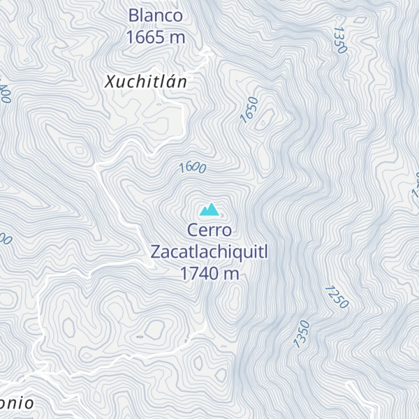 Map of Cerro Zacatlachiquitl