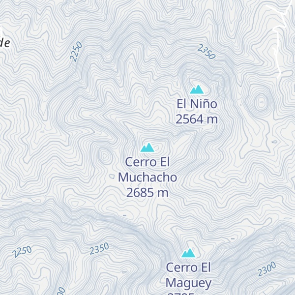 Map of Cerro El Muchacho
