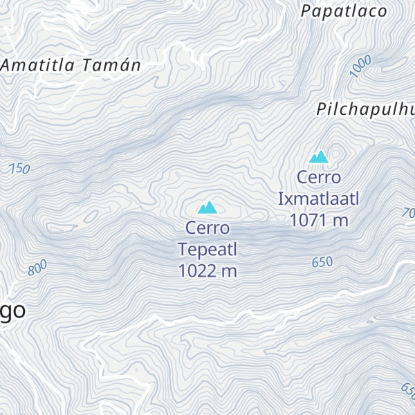Map of Cerro Tepeatl
