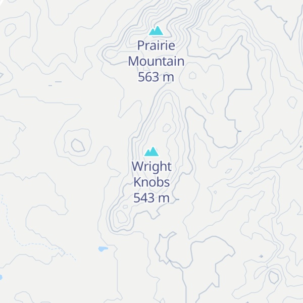 Map of Wright Knobs