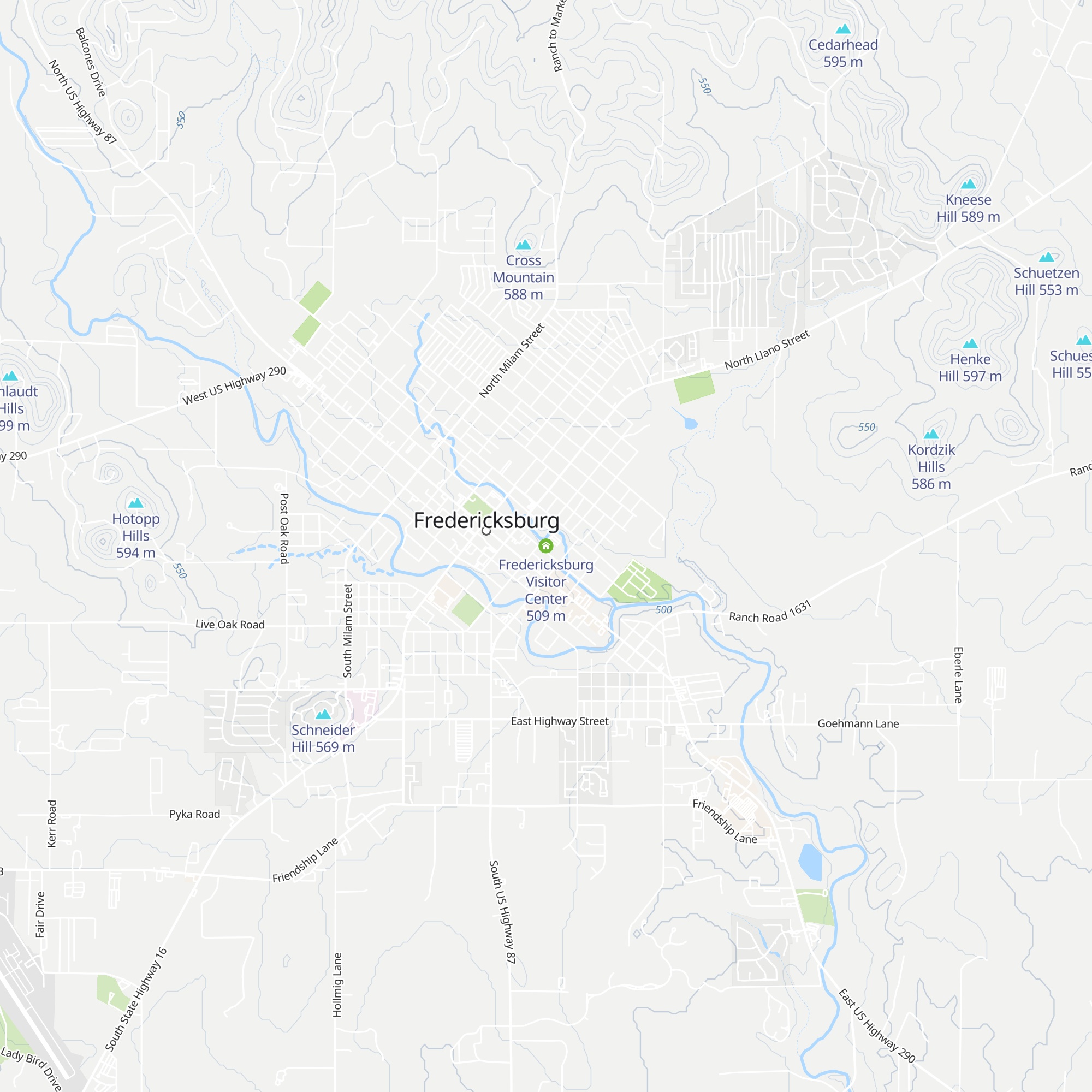 Fredericksburg Visitor Center map