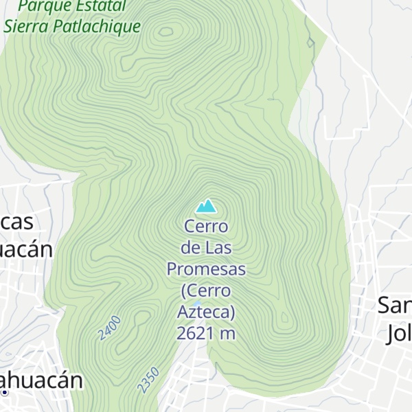 Map of Cerro de Las Promesas (Cerro Azteca)